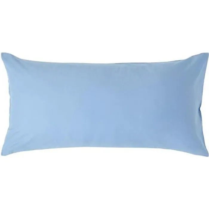 Taie d'oreiller - HOMESCAPES - 100% coton égyptien 200 fils - Bleu - Rectangulaire - Uni-0