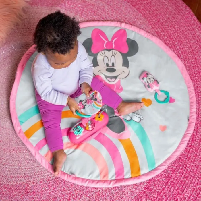 DISNEY BABY -MINNIE- Tapis de sol éveil bébé évolutif arche avec jouets sensoriels et musicaux, guirlande lumineuse, miroir-3