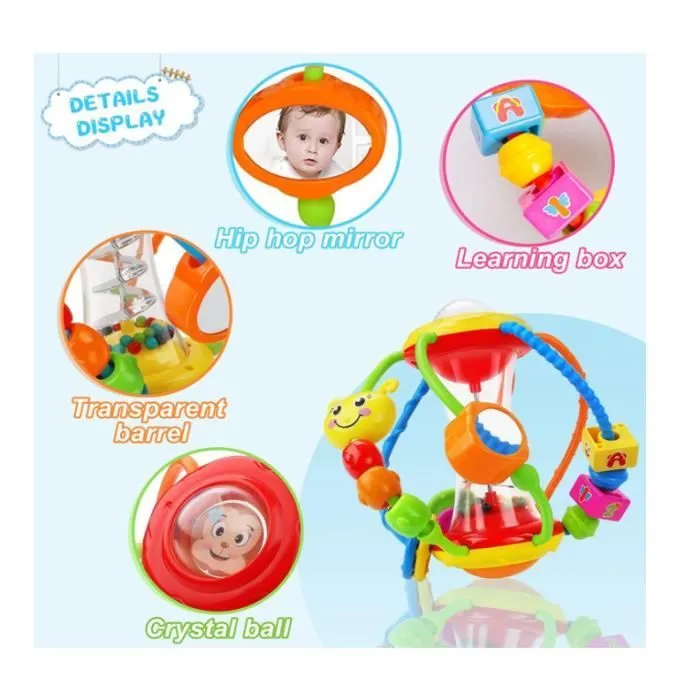 Jouet Bebe 6 Mois Fille Garçon,Jouet de Motricité Jouet Bebe 3 6 7 8 9 10 12 Mois,Hochet Bebe Boule  1  Fille Garçon-3