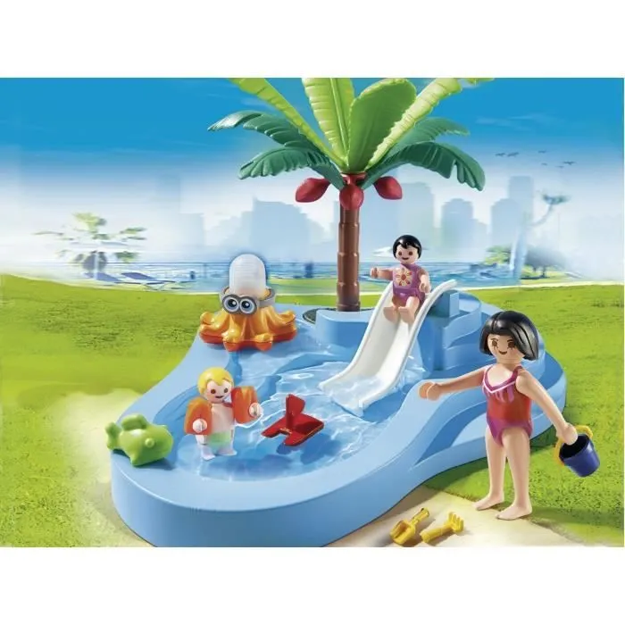 PLAYMOBIL - Bassin pour bébés et mini-toboggan - Summer Fun - 6673-1