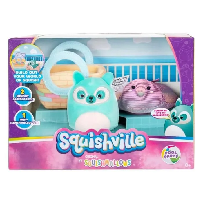 Peluche Accessoires Squishville Mini Squishmallows - JAZWARES - Set Pool Party 5 cm-1
