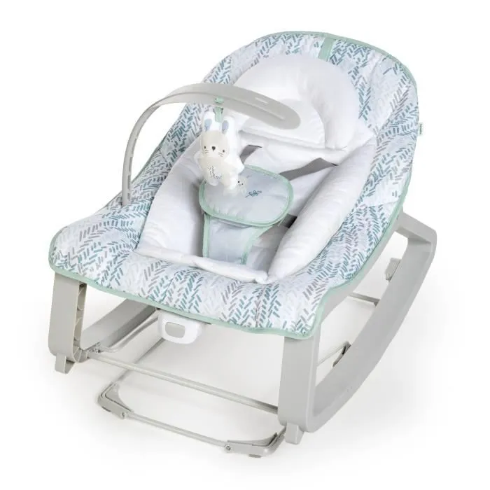 INGENUITY Transat bébé bascule évolutif 3-en-1 Keep Cozy -Spruce- 3 Positions: arche avec jouets peluches amovible, 0 à 30 mois-0