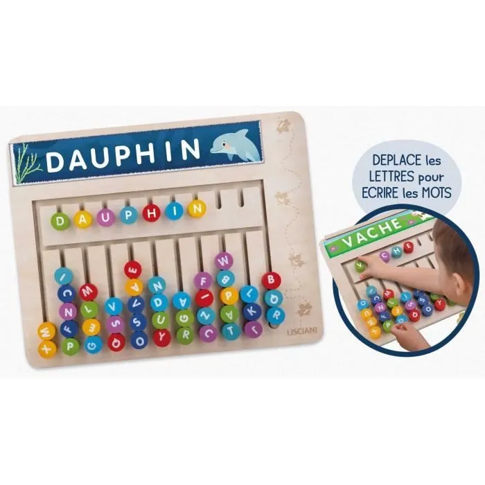Compose-mots - Jeu Montessori - MONTESSORI - Tableau en Bois, Lettres et Chiffres Magnétiques-1