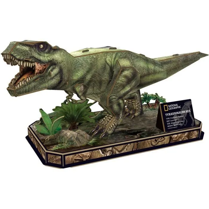 Puzzle 3D Dinosaure T-Rex National Geographic, 52 pièces pour une aventure paléontologique, Idée Cadeau Noël Anniversaire, APD 8 Ans-3