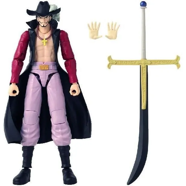 Figurine Anime Heroes articulée - BANDAI - One Piece - Dracule Mihawk Œil de Faucon - 17 cm-1