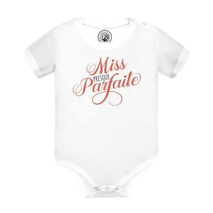 Body Bébé Manche Courte Blanc Miss Presque Parfaite Cadeau Copine Amie-0