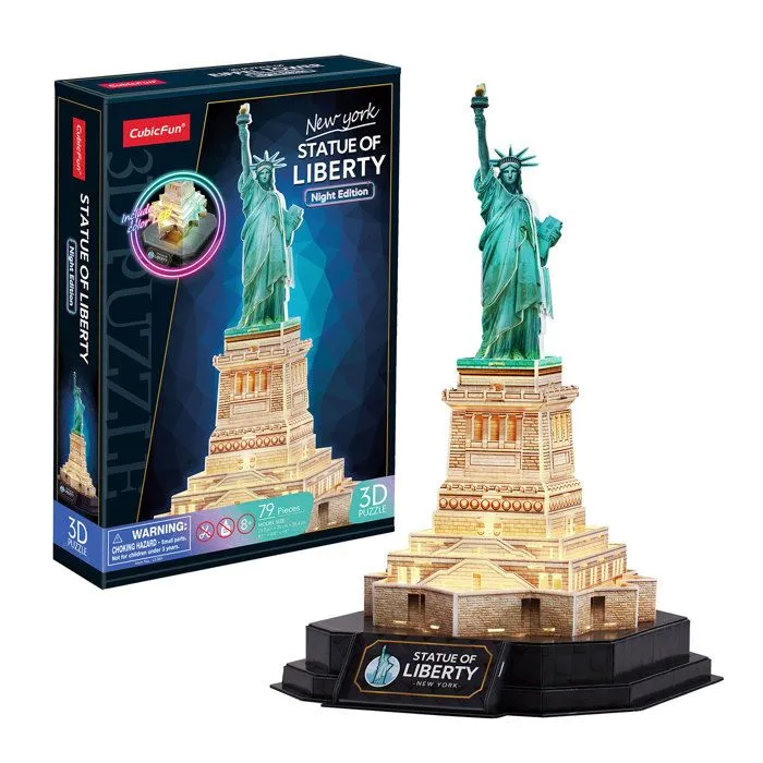 Puzzle 3D - Statue de la Liberté LED | Puzzle 3D | Cadeau pour enfants de 8 ans-0