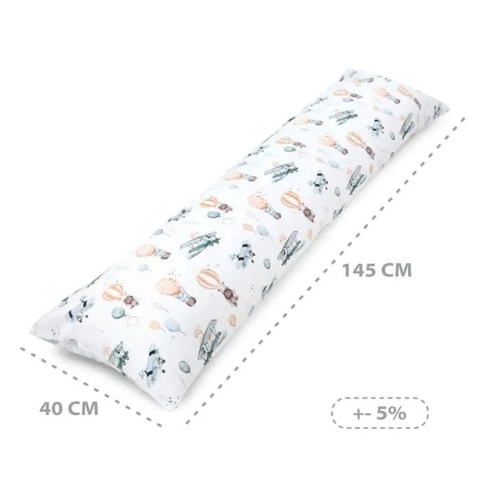 Oreiller dormeur latéral grossesse 40 x 145 avec housse Coton - Oreiller grossesse de confort de sommeil adulte Motif ballons-1