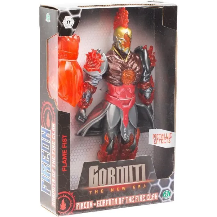 Figurine articulée - GORMITI - Gormiti avec arme Modèle Feu - 27 cm - À partir de 4 ans - GRV063-0