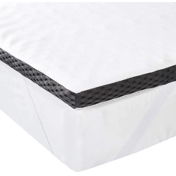 Basics Sur-matelas en mousse visco-élastique confortable avec sangles, 4 cm - 90 x 190 cm - HK04090190M-0