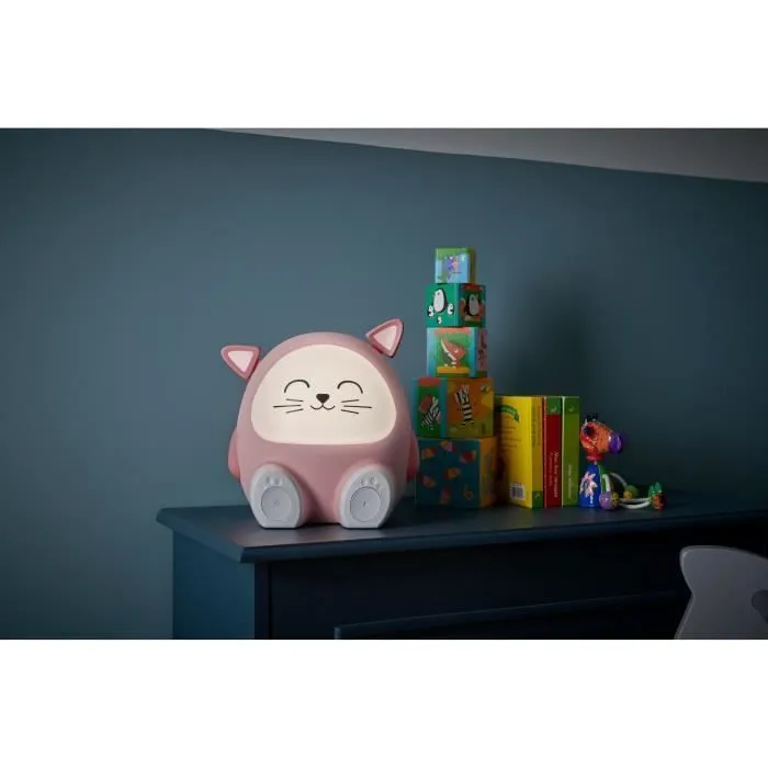 Enceinte lumineuse & veilleuse - BIGBEN - Chat - Bluetooth 5.0, 15W, Veilleuse réglable, Minuterie, Batterie USB-C-5