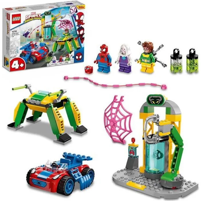 LEGO® 10783 Marvel Spidey et Ses Amis Extraordinaires, Spider-Man dans le Labo du Docteur Octopus, Jouet pour Enfants +4 Ans-0