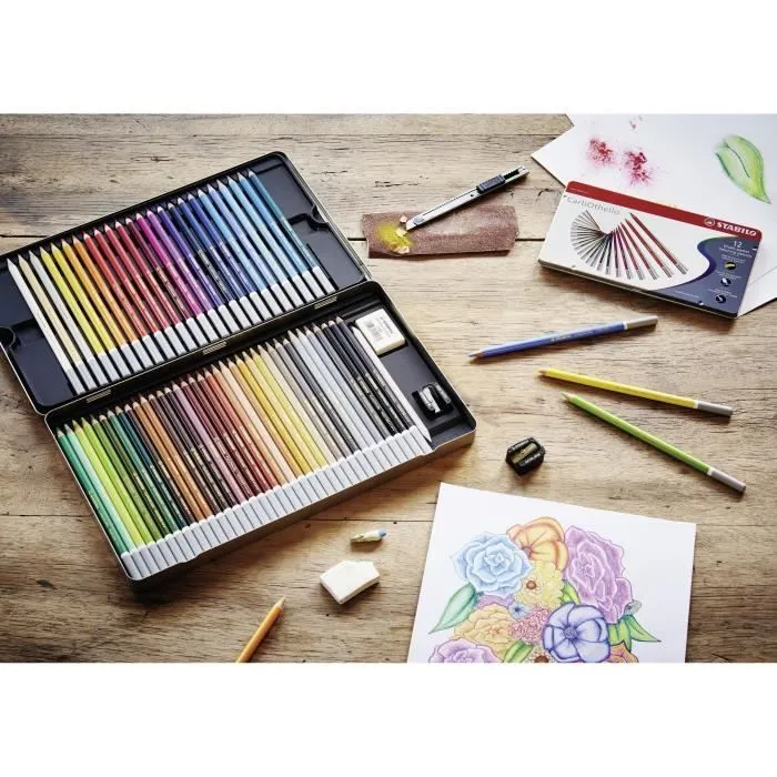 Crayon-craie pastel - STABILO - CarbOthello - Marron - Carton de 12 pièces - Mine 4,4 mm-1