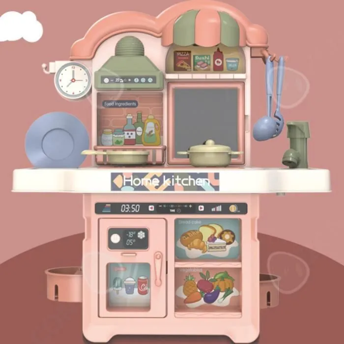 CONFO® Jouets de simulation pour enfants avec vaisselle de maison avec son et lumière DIY cuisine et pressage d'eau jouet de cuisine-2