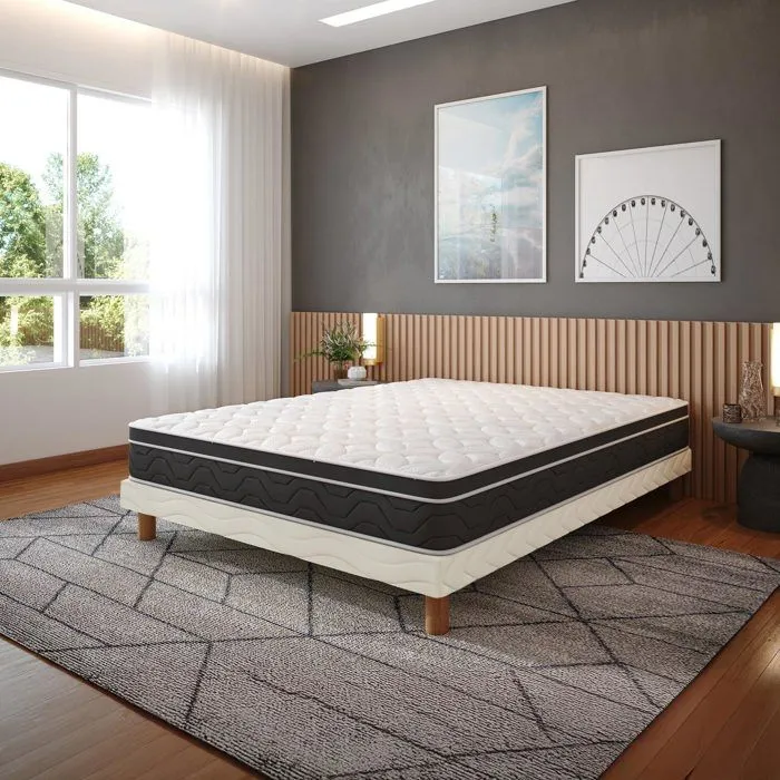 Matelas - NUAGE - 140x190 cm - Ressorts ensachés - Mousse Haute Résilience - Soutien ferme-3