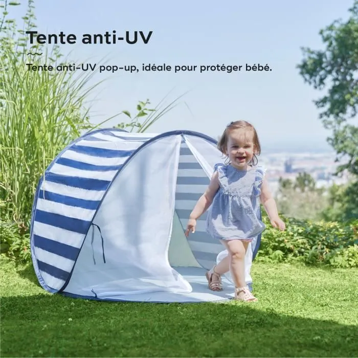 Babymoov Tente Anti-UV FPS 50+ Marinière - Moustiquaire intégrée-1