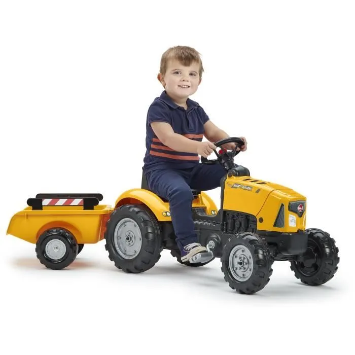 Tracteur à pédales FALK SuperBuilder - capot ouvrant et remorque - pour enfants de 2 à 5 ans-1