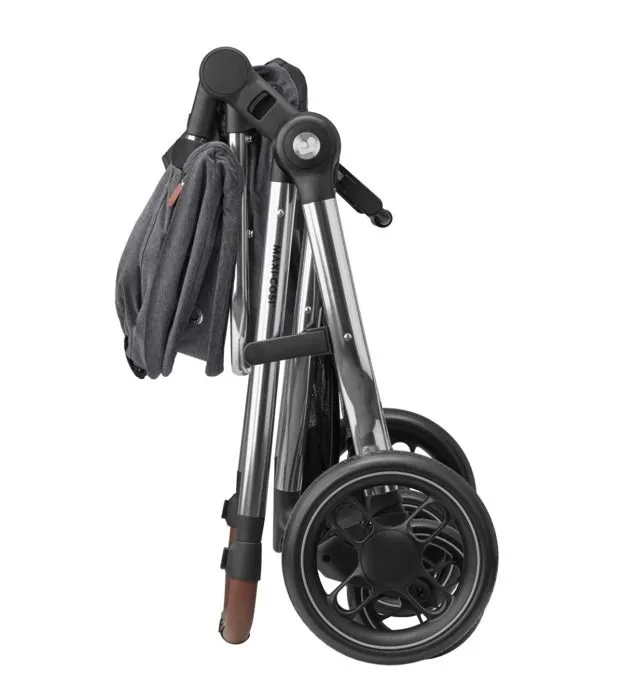 MAXI-COSI Poussette 2 en 1 Zelia 3 Luxe, nacelle intégrée, 4 roues, Twillic Grey-5