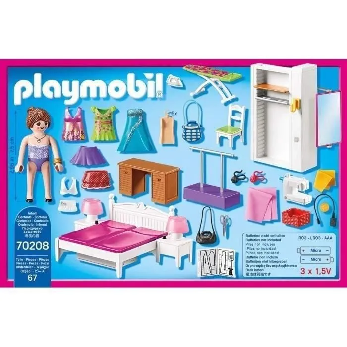 PLAYMOBIL 70208 Chambre avec espace couture, Dollhouse La Maison Traditionnelle, Dès 4 ans-2