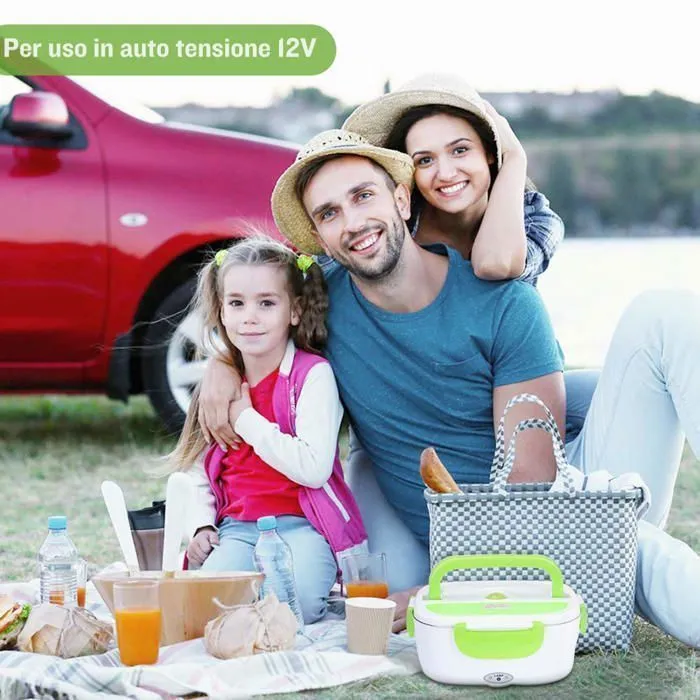 Lunch Box Chauffante - Électrique - 1.5L - 12V 24V 220V - 40W - Sac Isotherme-1