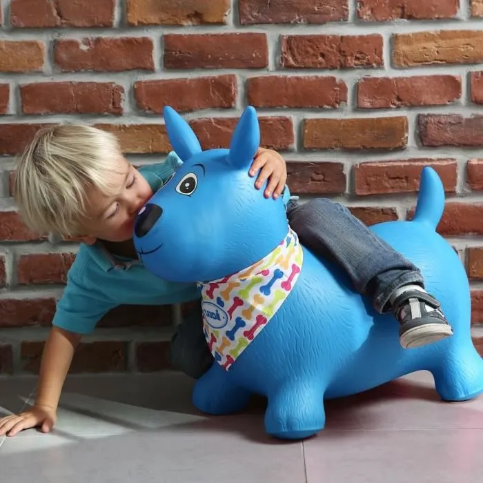 Ballon sauteur chien bleu LUDI - pour enfant dès 10 mois - intérieur et extérieur-1