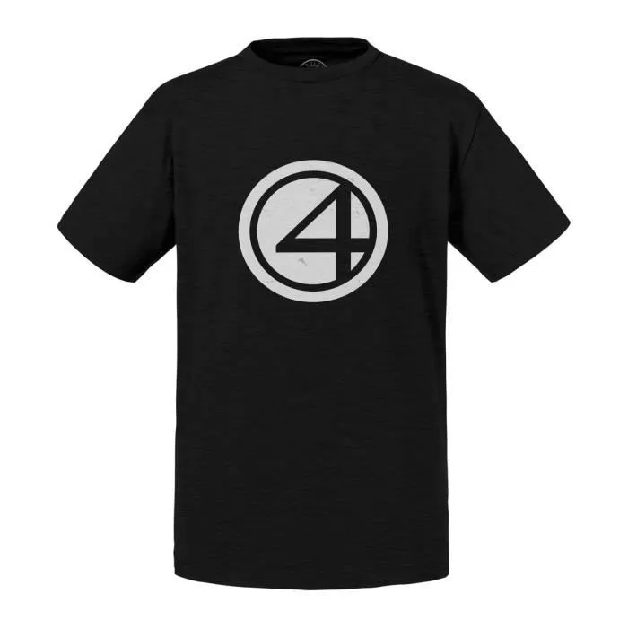 T-shirt Enfant Noir Les 4 Fantastiques Super Héros BD Film Geek-0
