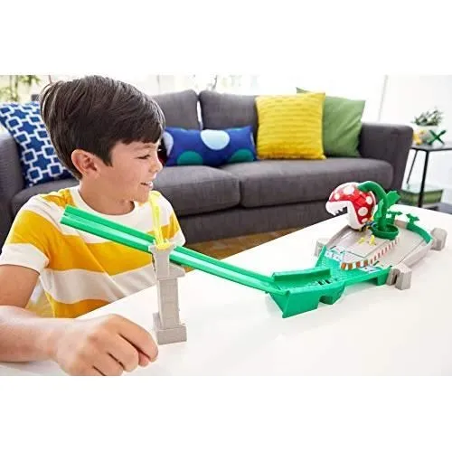 Hot Wheels - Mario Kart Piste de Course Piranha - Voiture Kart à L'échelle 1-64 - Jouet pour Enfant-1