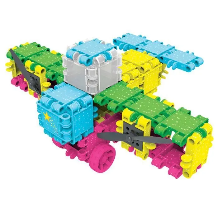 Jeu de construction Clics - Seau à paillettes - 133 clics - 42 accessoires - Jouets enfants STEM-3