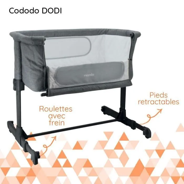 Lit bébé cododo NANIA DODI - Lit d'appoint 2 en 1 - Ultra confort matelas 4cm d'épaisseur - L 80 x l 42 cm-4