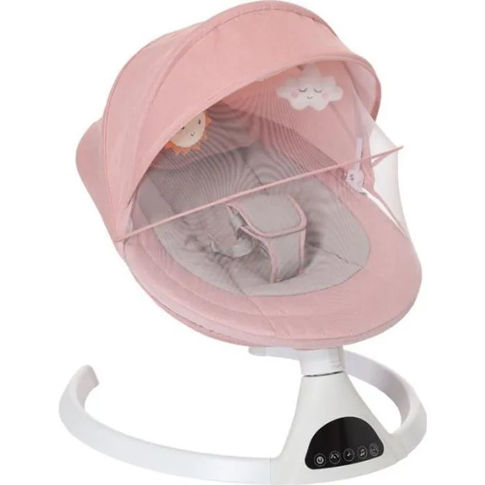 Transat Balancelle Électrique Bébé 0-12 mois jusqu'à 20KG 5 Vitesses avec Coussin de Siège - Rose-0