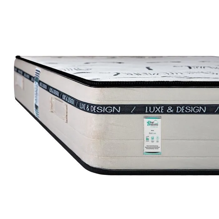 Matelas 140x190 cm, BestLuxe, 24cm, mousse mémoire de forme, indépendance du couchage, face été/hiver-1