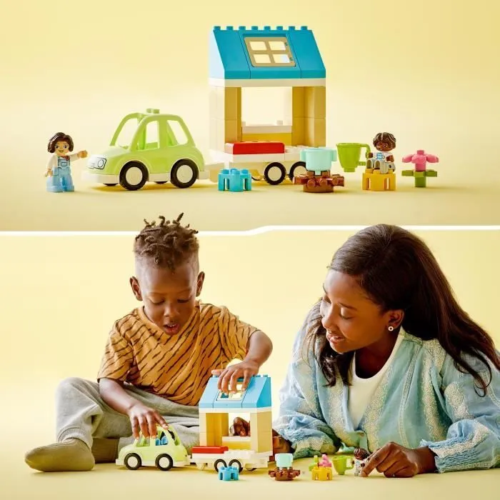 LEGO DUPLO Ma Ville 10986 La Maison Familiale sur Roues - Jouet Éducatif avec Voiture et Briques-5