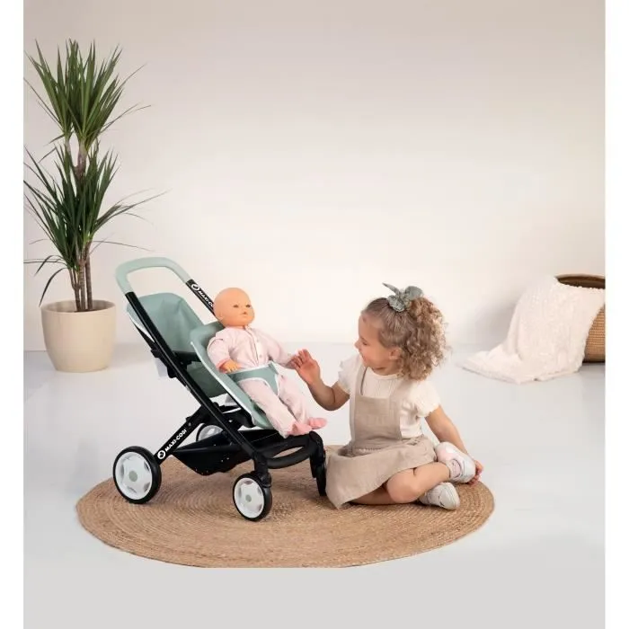Smoby maxi-cosi poussette jumeaux sauge - poupons non inclus- dès 3 ans-3