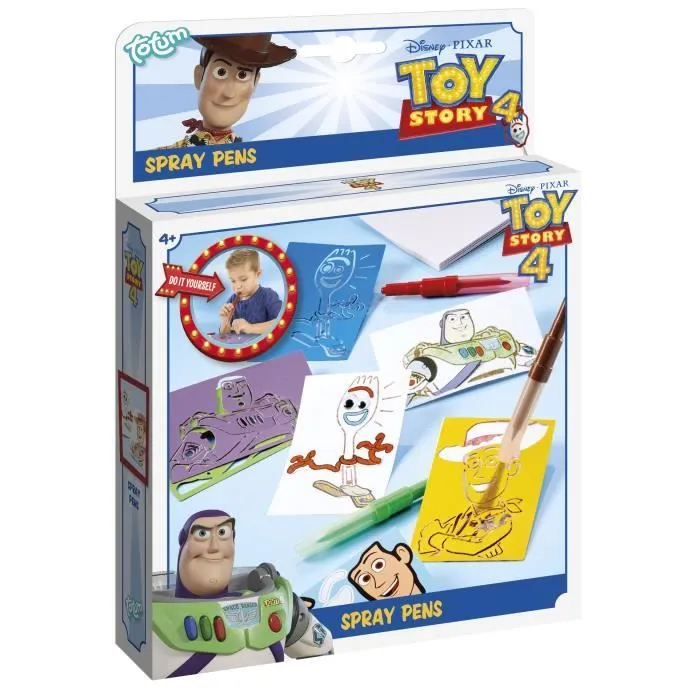 Kit créatif - TOPIOL by DODO - Toy Story 4 - Marqueurs à souffler - Pochoirs - Dessins prédéfinis-0