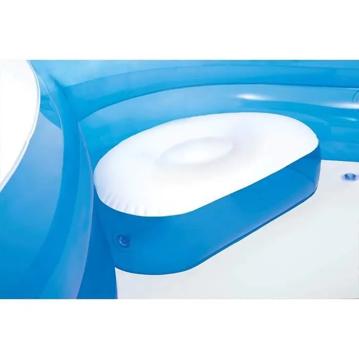 Piscine familiale octogonale bleue avec sièges et appuie-têtes 229 x 229 x 66 cm - INTEX - 56475-3