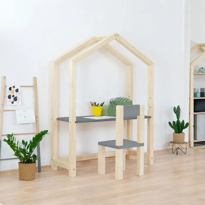 Bureau enfant cabane STOLLY bois naturel-3