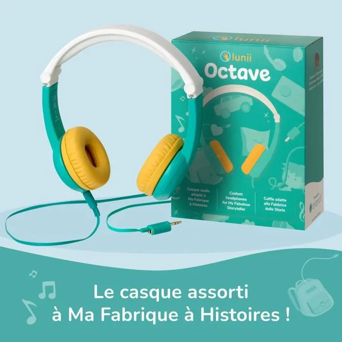 Console éducative - Lunii - Pack de Voyage Ma Fabrique à Histoires Bleue et Octave - Boîte à Histoires - Casque audio Octave-5