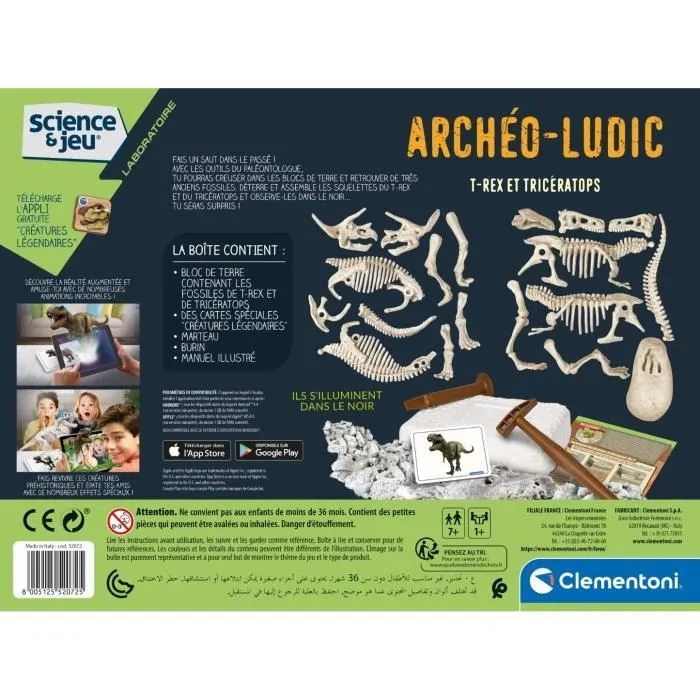 Clementoni - Science & Jeu - Archéo Ludic - T-Rex & Tricératops-7