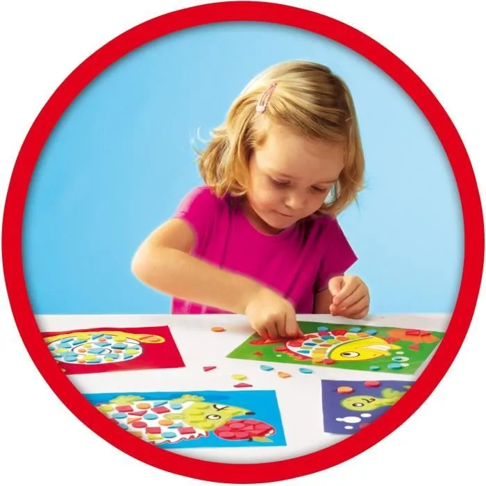 SES Creative 14827 - J'apprends la mosaïque, aves les mosaïques autocollants de couleur, convient aux jeunes enfants-3