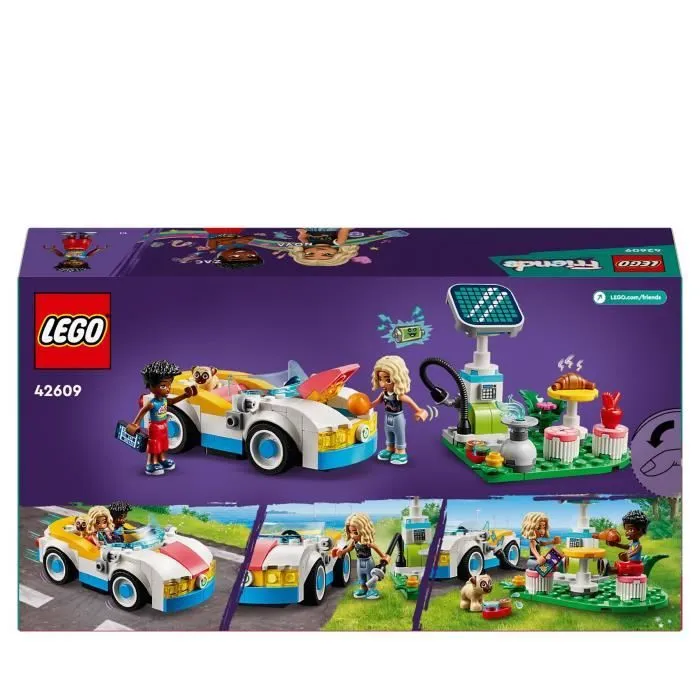 LEGO® 42609 Friends La Voiture Électrique et la Borne de Recharge, Jouet de Voiture, avec les Figurines Nova et Zac-5