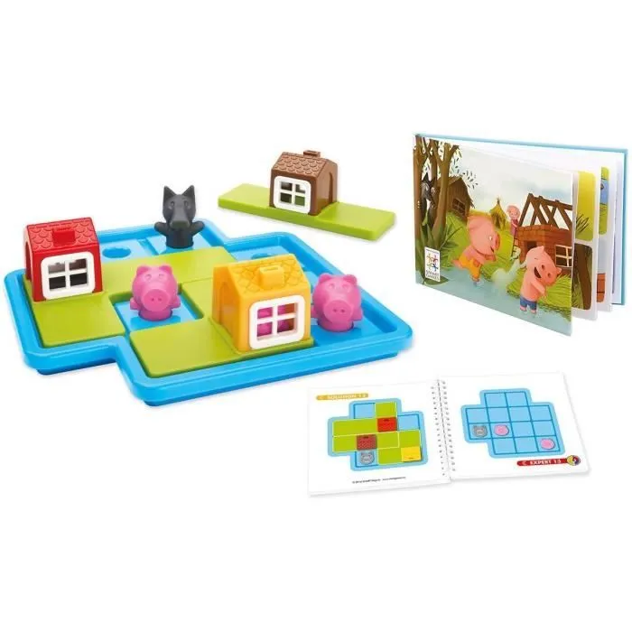 Jeu de Réflexion de Logique et d'Observation - SMART GAMES - SG 023 FR - Les 3 Petits Cochons-1