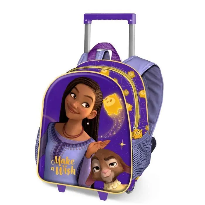 Sac à dos 3D à Roulettes Petit - Disney Wish, Asha et la Bonne Étoile Star - Lilas - Taille Unique-0