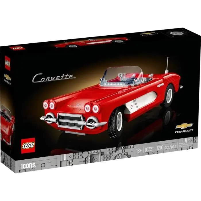 Jouet de construction - LEGO - Corvette - 1210 pièces - Rouge - A monter soi-même-0
