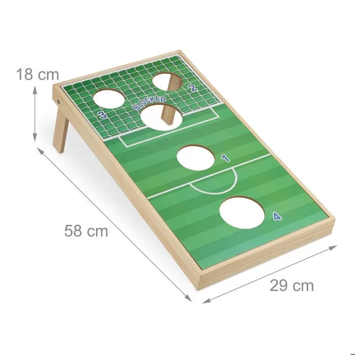 Relaxdays Jeu de lancer Cornhole, dimensions : 18 x 29 x 58 cm, 10 sacs à lancer, intérieur et extérieur. multicolore-3