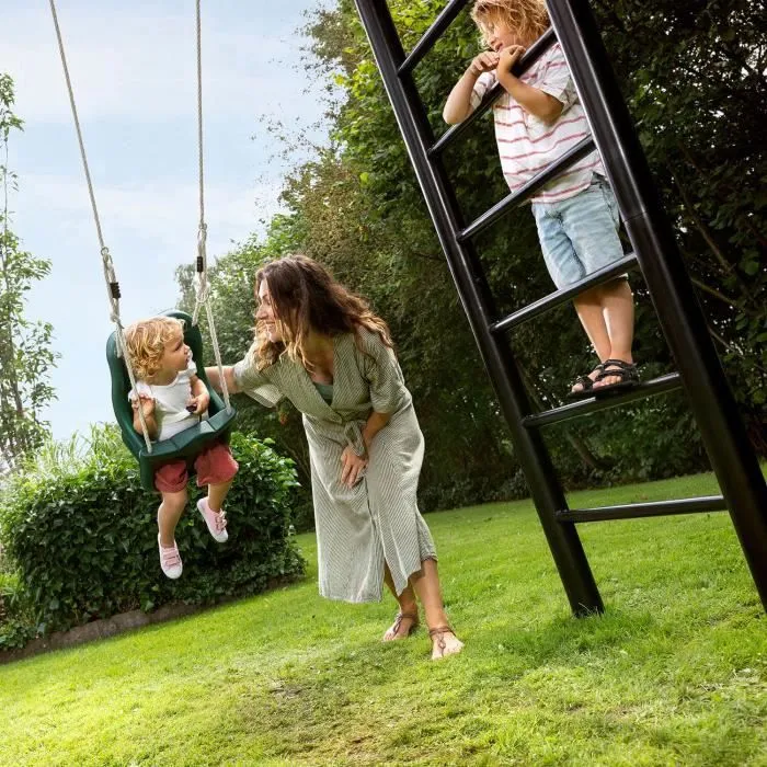 Balançoire et cadre d'escalade - BERG - Playbase Large TL - Métal noir - 3 agrès - 3 ans et plus-1