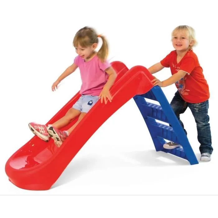 Toboggan Pliant En Plastique Junior - Rouge/Bleu - 1,31 X 0,48 X 0,72 M-1
