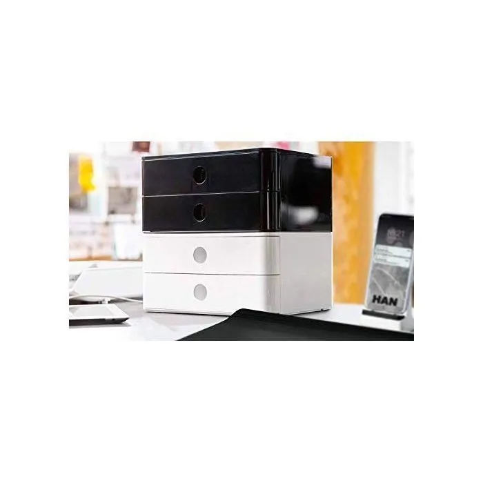 HAN 1120-13 SMART-BOX ALLISON Boîte de rangement empilable avec 2 tiroirs jet black-2