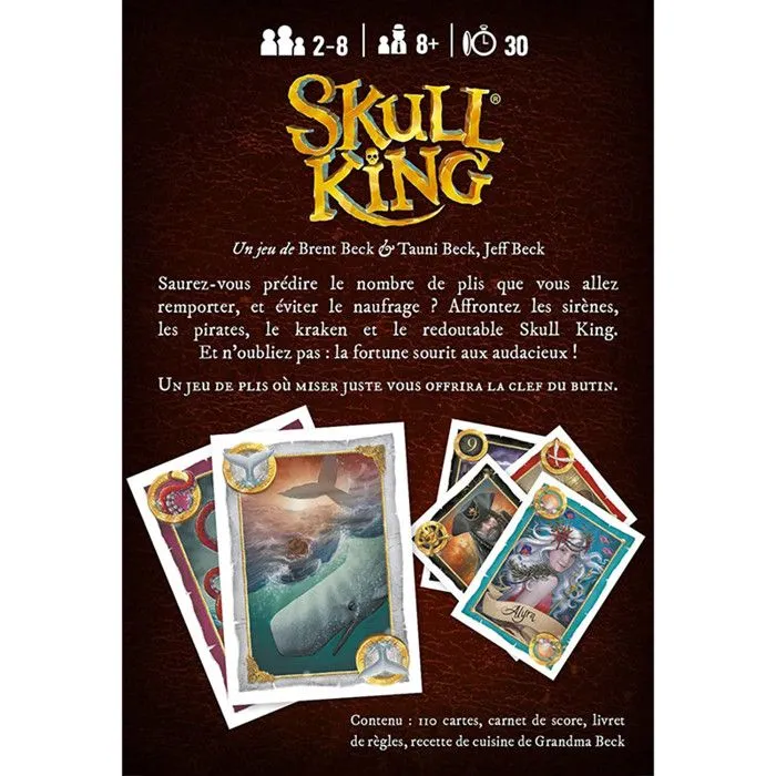 Jeu de cartes Skull King - Blackrock - Version française 2022 - 2 joueurs ou plus - Mixte - Marron-1