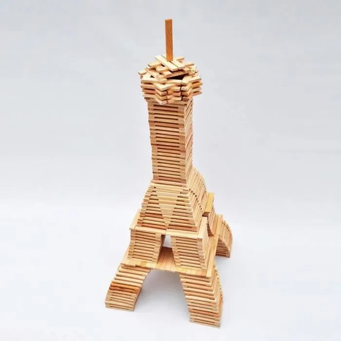 Jeu de construction - Baril de 200 planchettes en bois - JOUECABOIS - Fabriqué en France par Mecabois-4