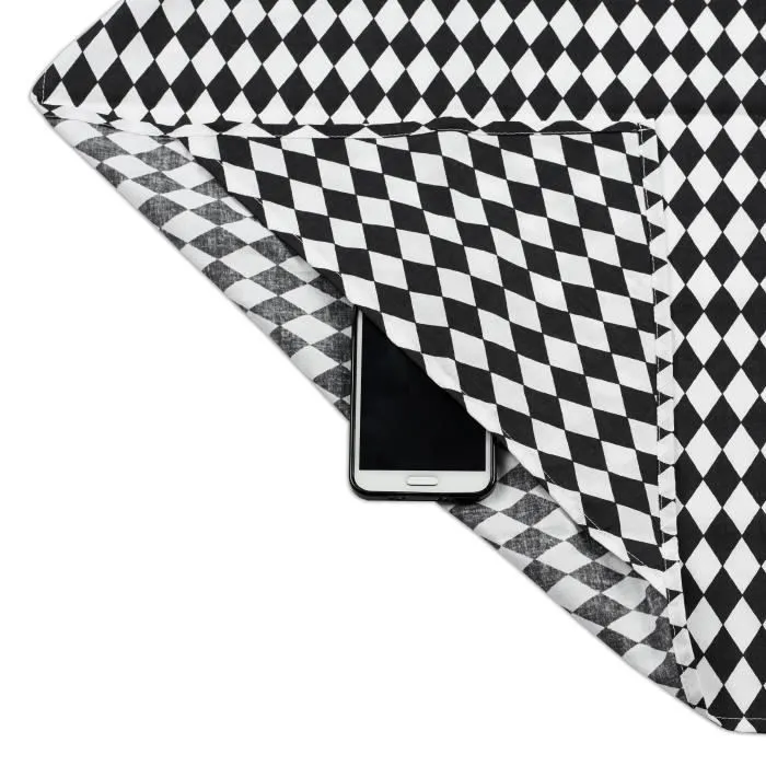LULANDO Echarpe d’allaitement, dimensions : 100 cm x 70 cm (+/- 3 cm), 100% coton, Oeko-Tex – Première Catégorie [Black Diamonds /-3